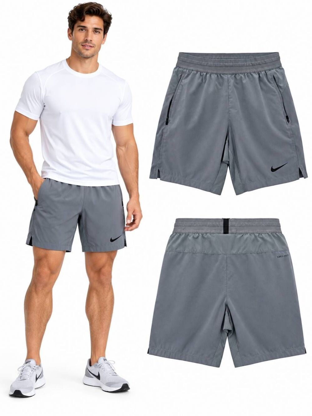 Nike Dri-FIT Women XS Black Athletic Shorts Zip